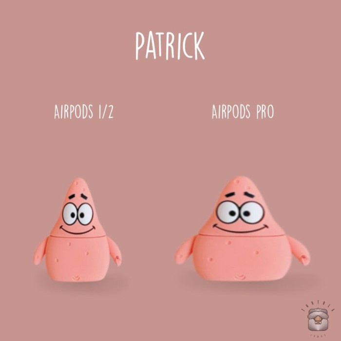 Airpods 1/2 Airpods Pro Airpods Case 3D Rubber + Strap Patrick - Airpods 1/2
