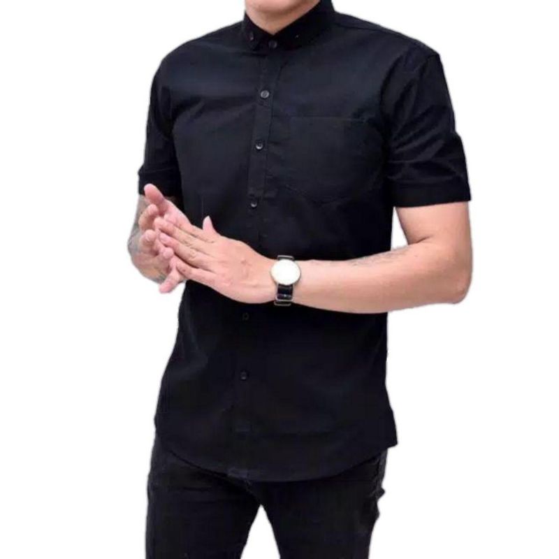 Ⓝxvf-648 Kemeja Pria Polos Fashion Maikel Katun Strit LD100 PJ70 Allsize M L XL Kerja Formal