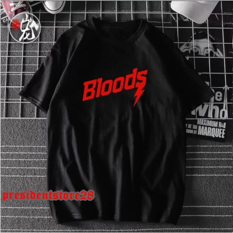 KAOS BLOODS / KAOS DISTRO COMBED 30S BLOODS / KAOS PENDEK PRIA COTTON COMBED 20S PREMIUM / BAJU DISTRO PRIA WANITA