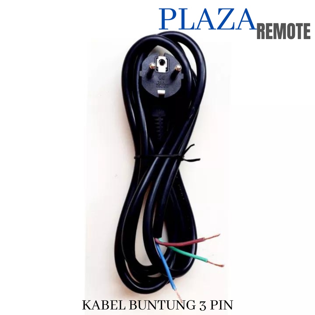 2.5 METER KABEL STEKER ARDE BUNTUNG 3PIN TEBAL 3 X 0.75 POMPA GERINDA BOR