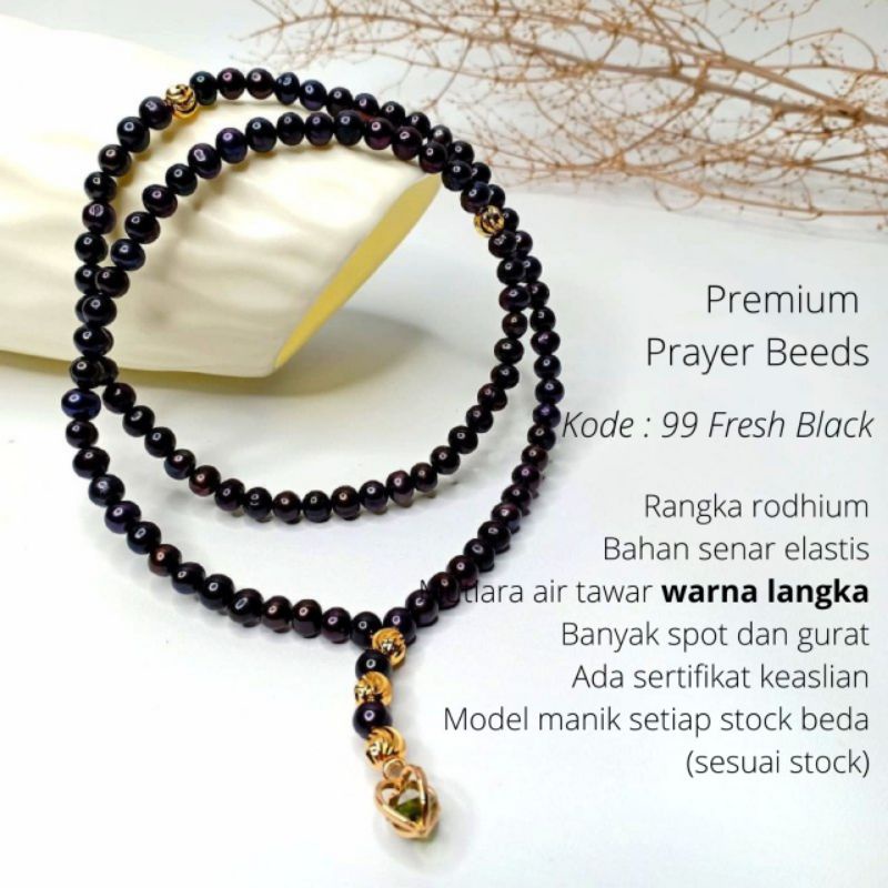 Tasbih Mutiara Air Tawar Hitam