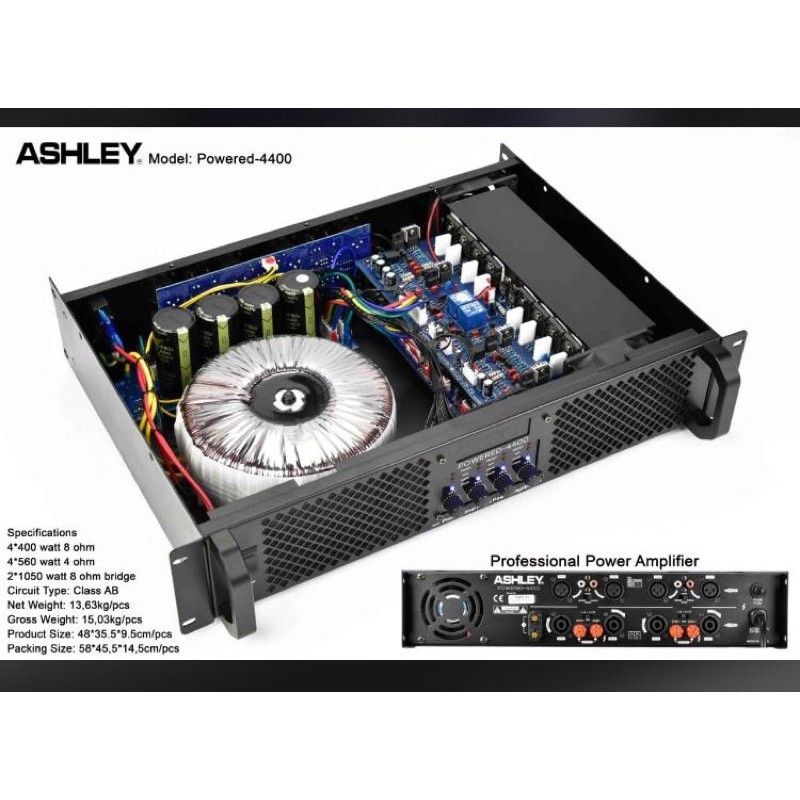 POWER AMPLIFIER ASHLEY POWERED 4400 4 CHANNEL