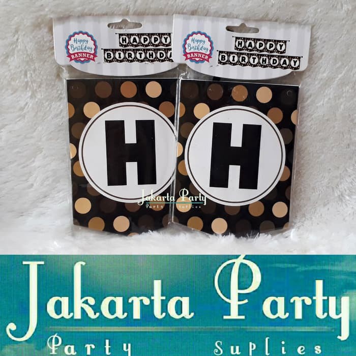 Banner HBD Gold Polkadot / Bunting Flag Motif Polkadot / Party Flag