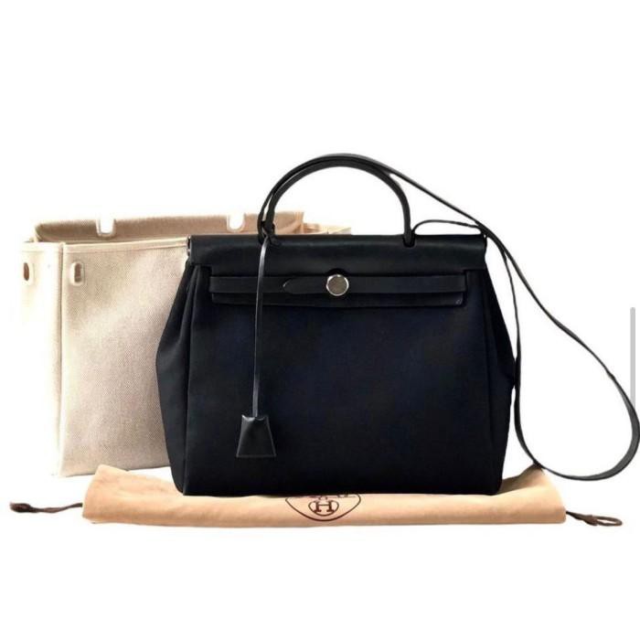 Hermes Vintage Herbag 31 Black Flap