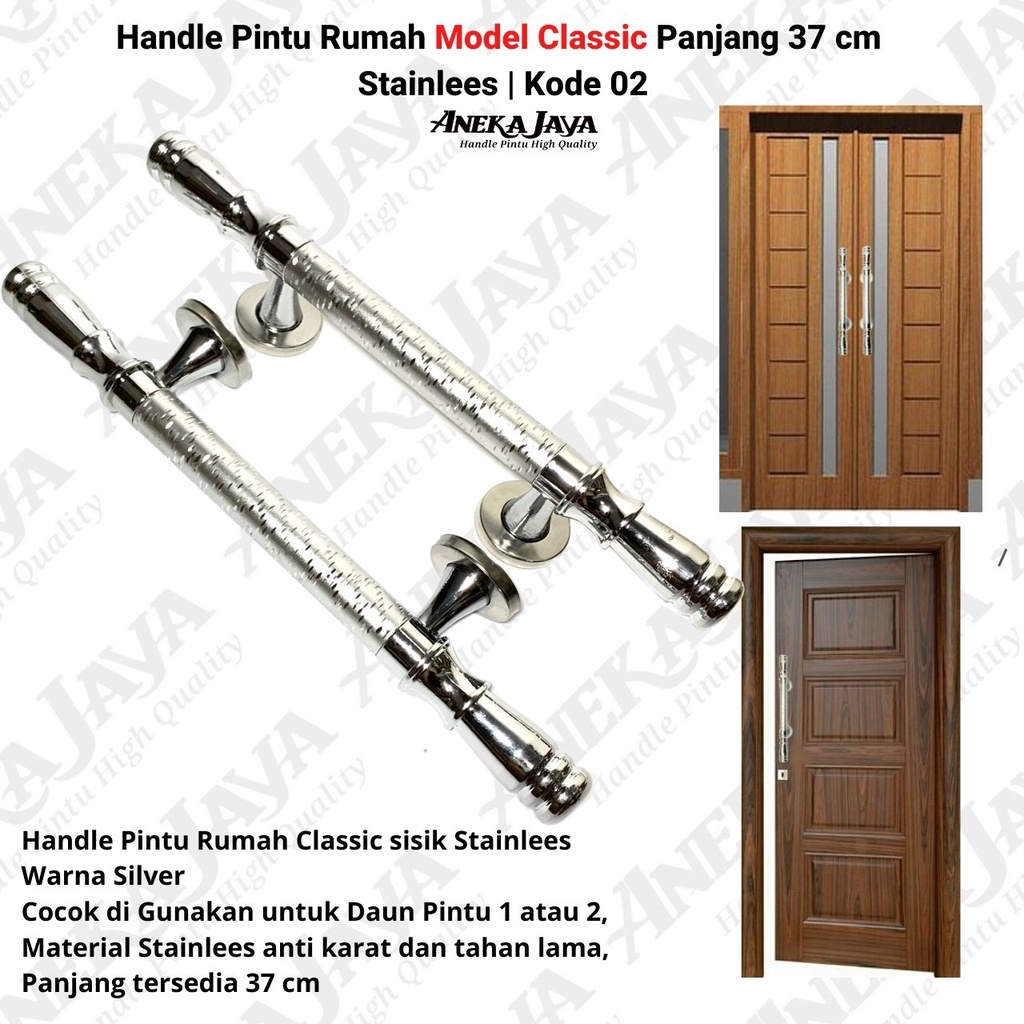 4 Gagang Pintu Rumah Depan Set Kunci Panjang 37 Cm Handle Pegangan Tarikan Terbaru Murah Awet Stainles Anti Karat Original