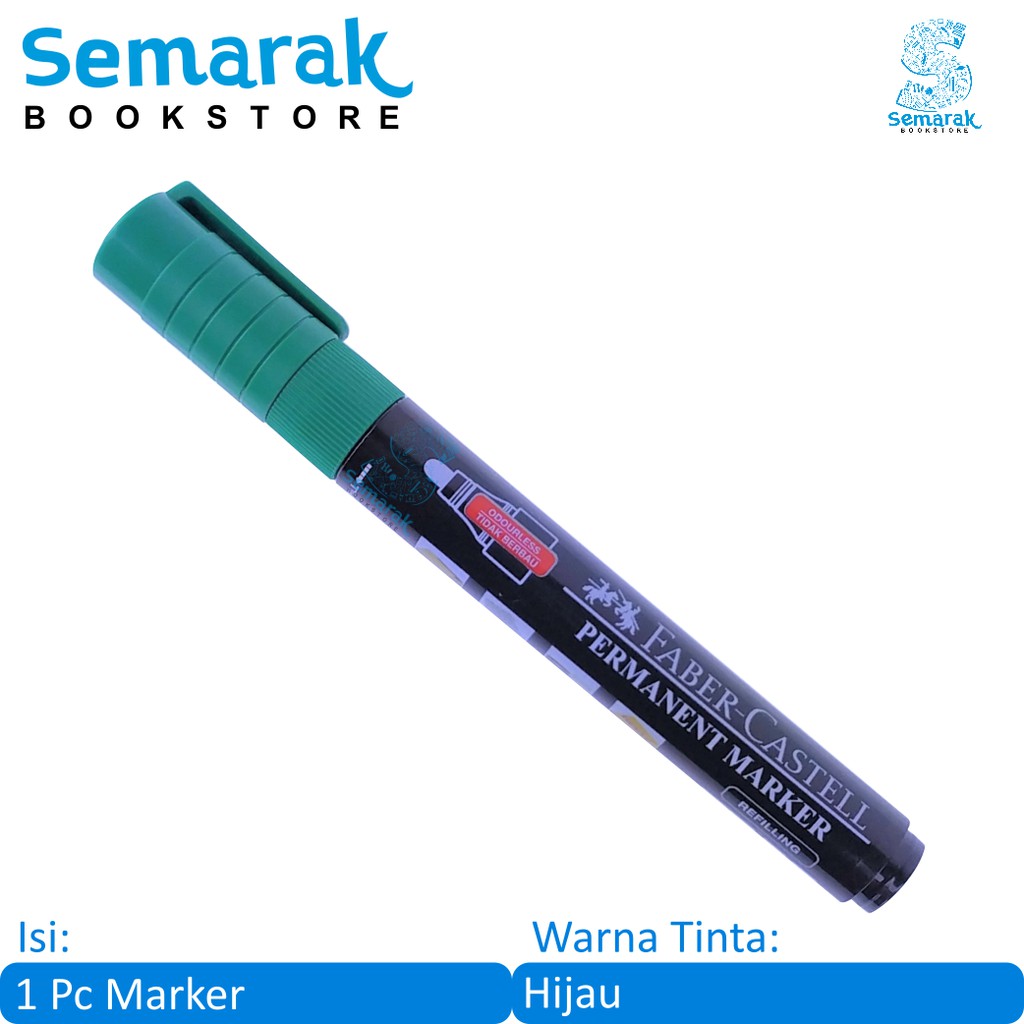

Spidol Tidak Dapat Dihapus Faber Castell Eco Permanent Marker - Hijau [1 Spidol]