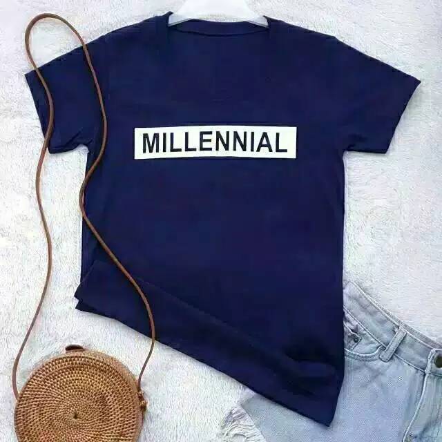 FOURFASHION KAOS WANITA MILLENIAL TEE BAHAN SPANDEX UKURAN ALLSIZE FIT L 1R