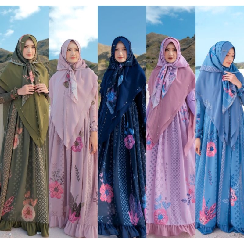 Ready.. Mazaya Syari Printing by Eldeena Gamis Muslim Original
