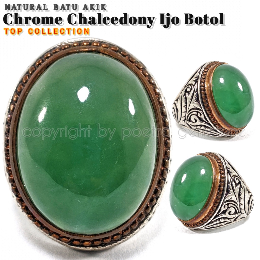 Naturan Chrome Chalcedony Ijo Botol Top Collection