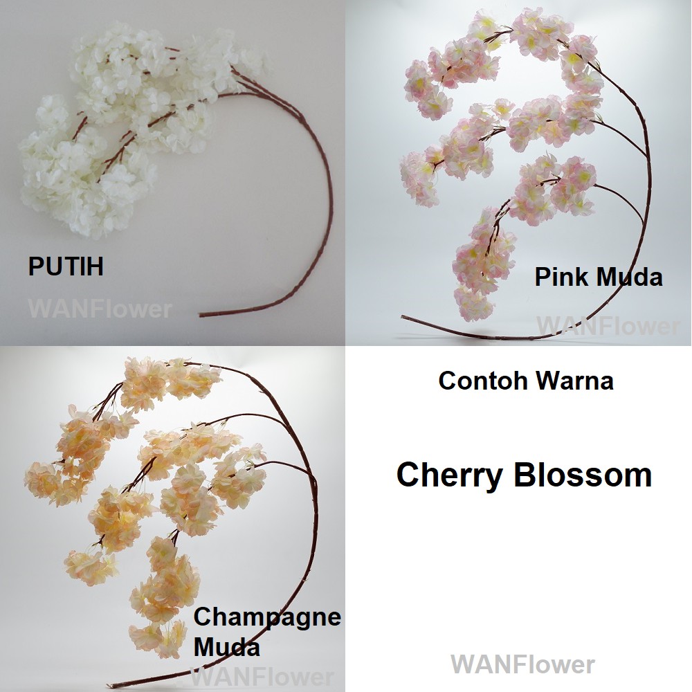 WANFlower Bunga Cherry Blossom 1M * PUTIH