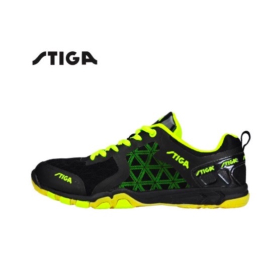 SEPATU STIGA/ SEPATU TENNIS MEJA/BADMINTON/ VOLI WARNA BIRU NEON / HITAM NEON