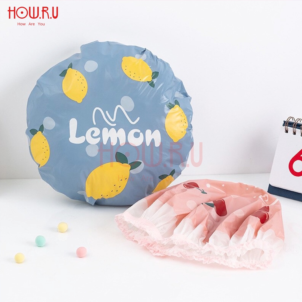 HOW.R.U | [Ready 12 Motif] Shower Cap / Topi Mandi Lucu Tebal Waterproof dan Reusable Untuk Dewasa Anak-anak HOW.R.U