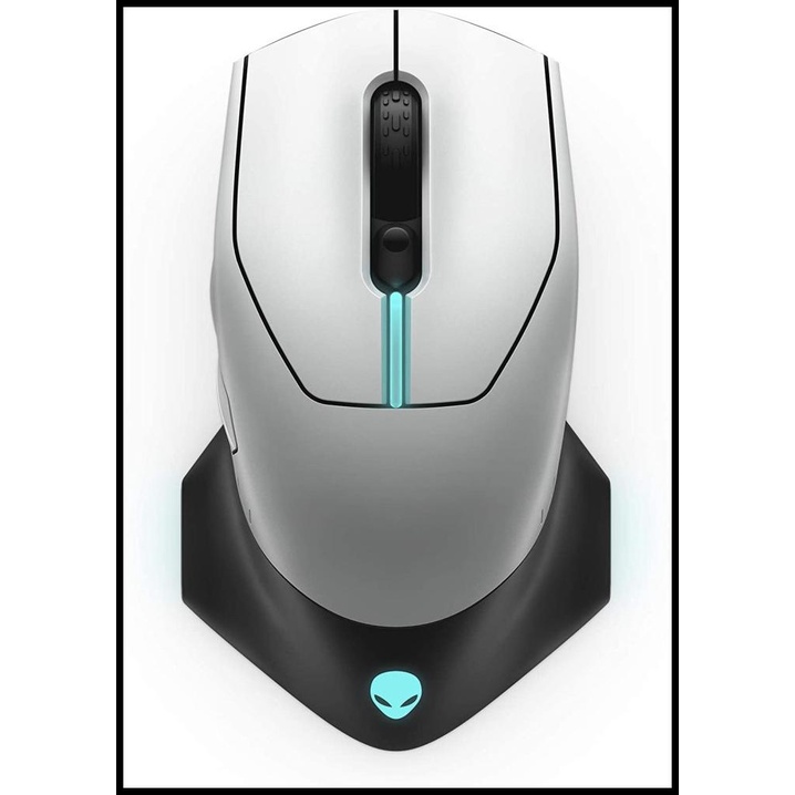 Alienware 610M Aw610M Wired/Wireless Gaming Mouse Lunar Light Silver