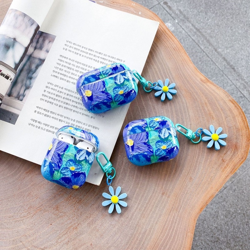 Lilac 3D Effect Flower Purple Yellow Blue Softcase for Airpods 1 2 Pro 3 Case Casing Airpods Lucu