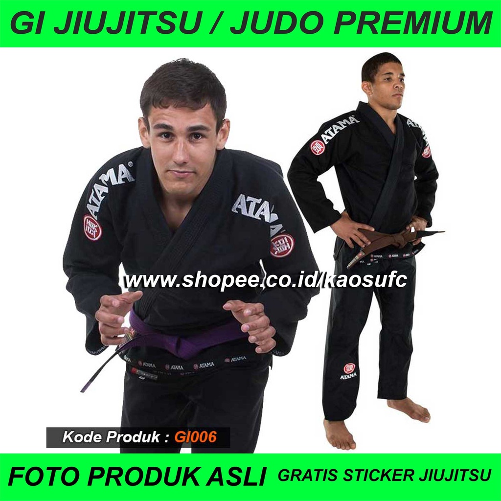 GI JIUJITSU ATAMA HITAM IMPORT , GI BJJ ATAMA , GI BRAZILIAN JIUJITSU , GI JIUJITSU PREMIUM , GI ATA
