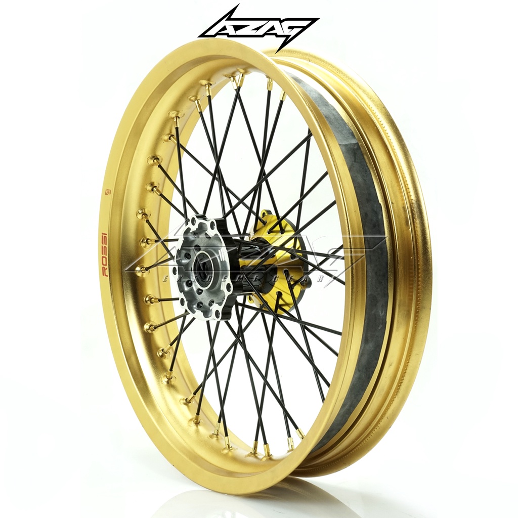 velg set yamaha wr 155 modif supermoto ring 17 v-rossi wilwood gold