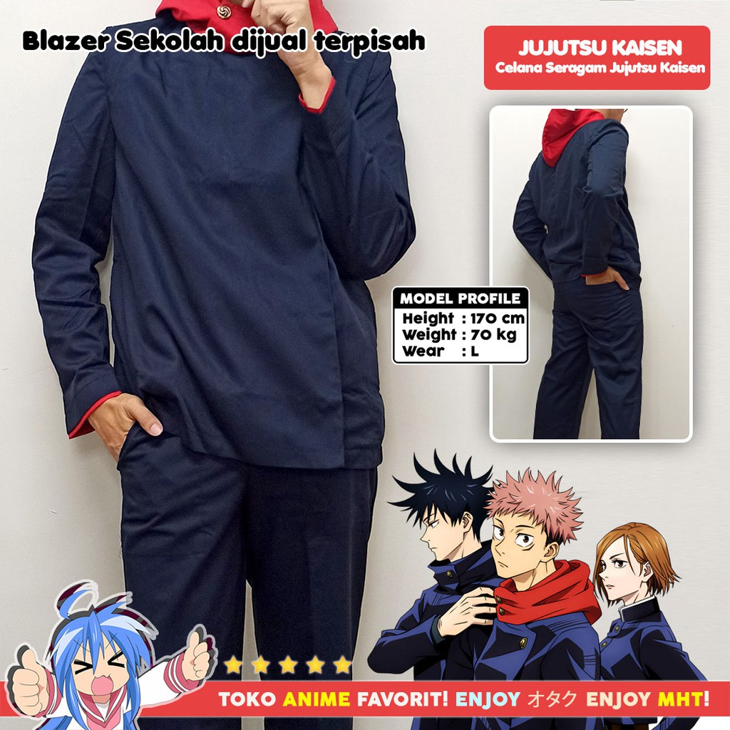 Celana Seragam Cosplay Anime Gakuran Jujutsu Kaisen Itadori Yuji Megumi Fushiguro Inumaki Toge