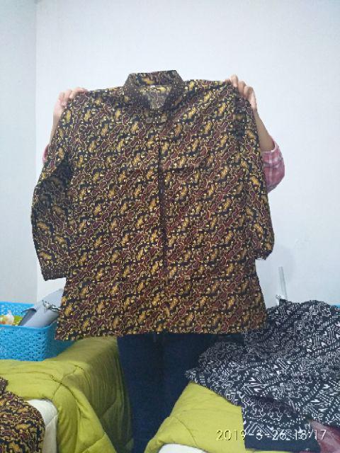 Kemeja Batik Lengan Panjang 021 Risna Batik Hrb026 Hem Batik Murah Seno Sogan Bakung Padi Manggar