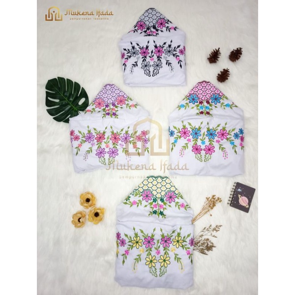 Mukena terusan bordir asli kudus / mukena santri bordir / mukena polino / mukena bunga rambat