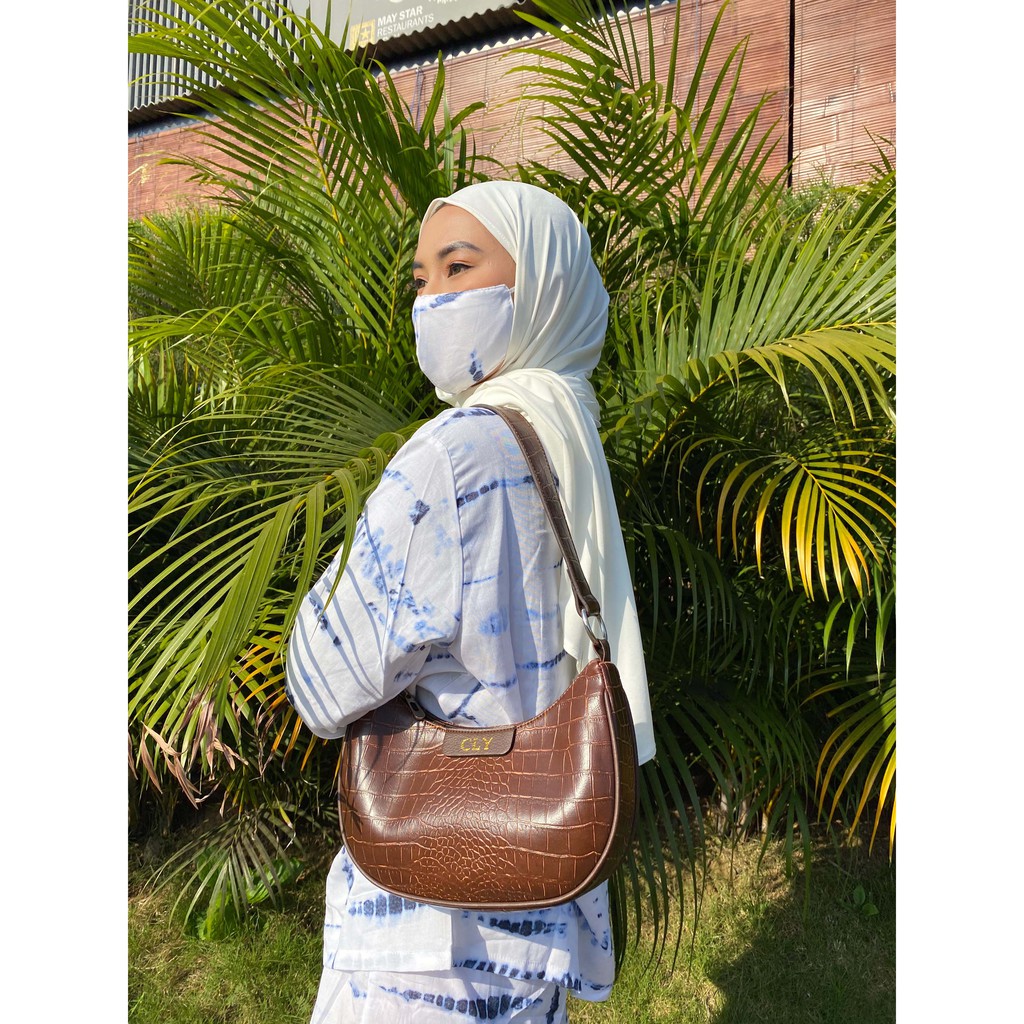 Nonataliashop - Nara Croco Tas Bahu / Baguette Bag (Free 2 Huruf)