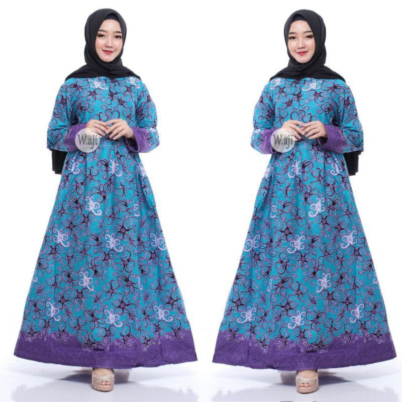 PROMO BATIK COUPLE KELUARGA SARIMBIT sania ruffle batik ori ndoro jowi motif CUMI TOSCA-GAMIS DEWASA
