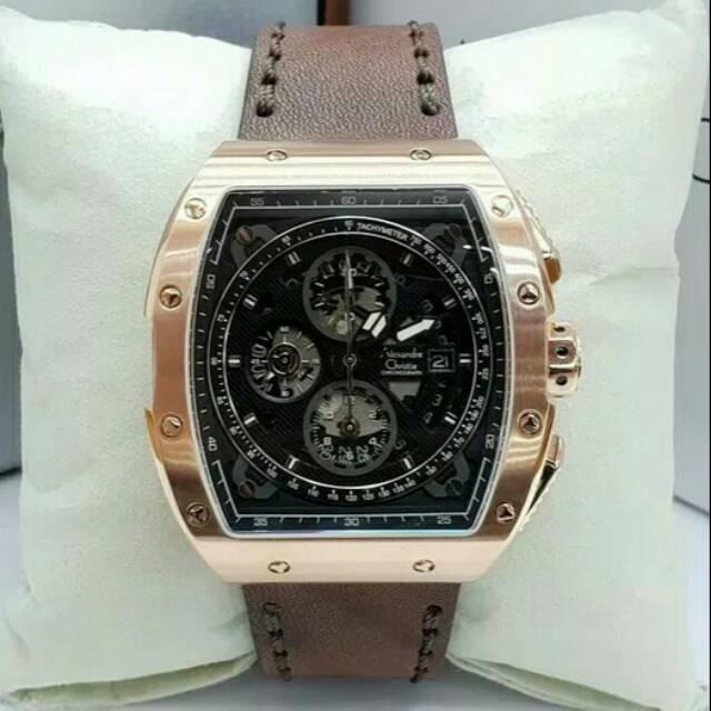 JAM TANGAN PRIA ALEXANDRE CHRISTIE AC 6411 ROSEGOLD BLACK