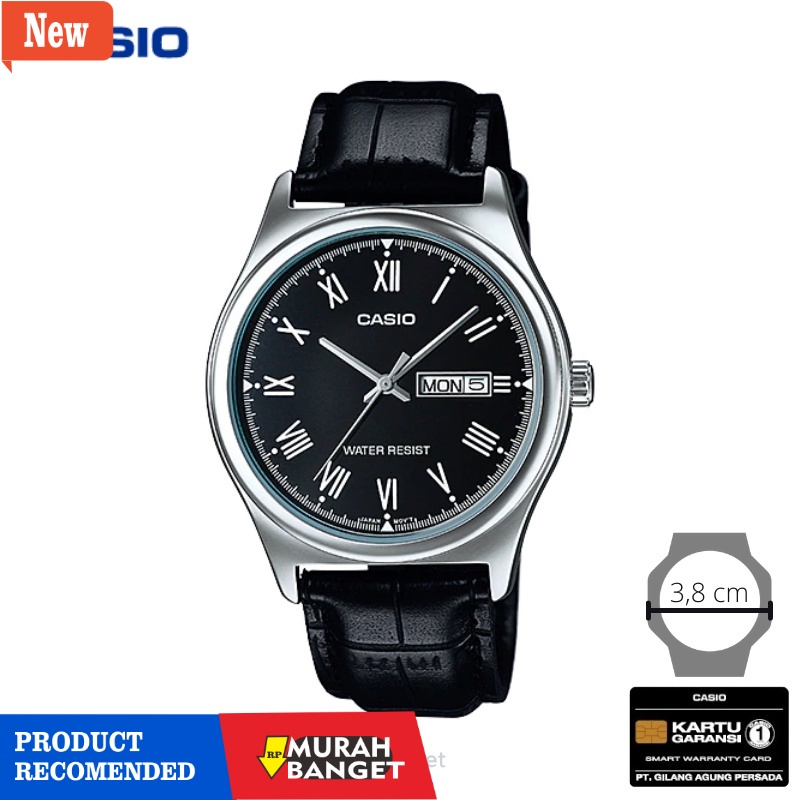 Jam tangan analog pria terbaik- JAM TANGAN PRIA CASIO MTP-V006L-1B ORIGINAL - MTP-V006L HITAM