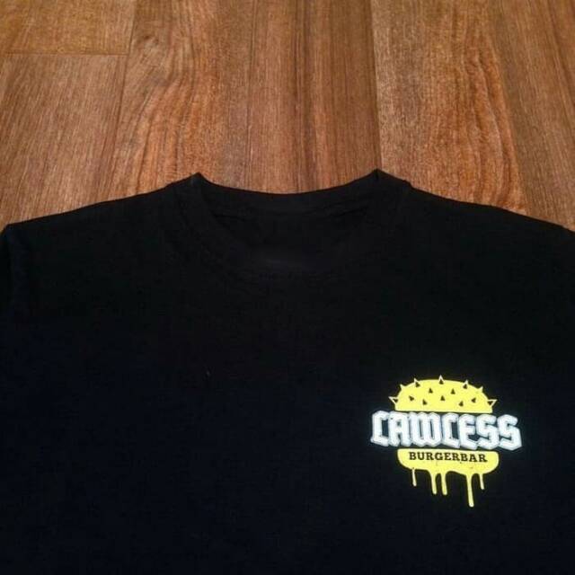 Kaos Baju T-shirt Lawless Healthy Food Sucks Burgerbar Kaos Cowo Kaos Pria kaos Wanita Kaos Distro