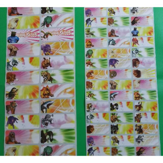 

ANIMAL KAISER Stiker label nama waterproof anti air murah