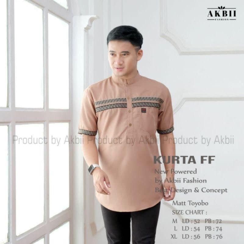 Kurta koko dewasa lengan pendek/koko kurta ff terlaris bahan katun toyobo