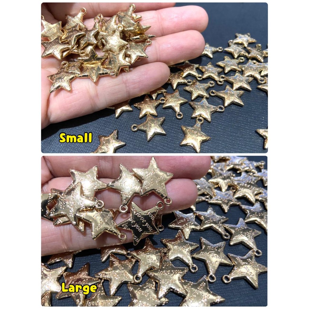 Star charm bintang 3d i love you bandul liontin aksesoris perhiasan