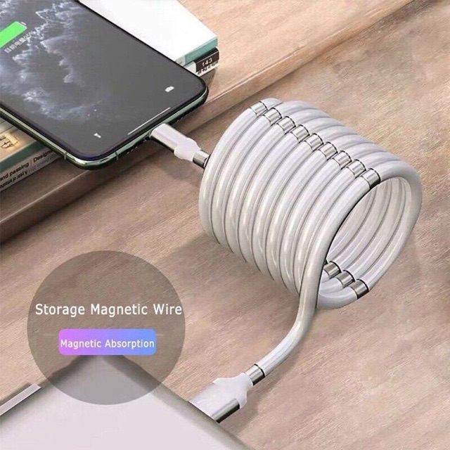 Supercalla Kabel Charger Magnetik Anti Kusut Untuk Iphone, Micro, Type-C 1m dan 1,8m High Quality