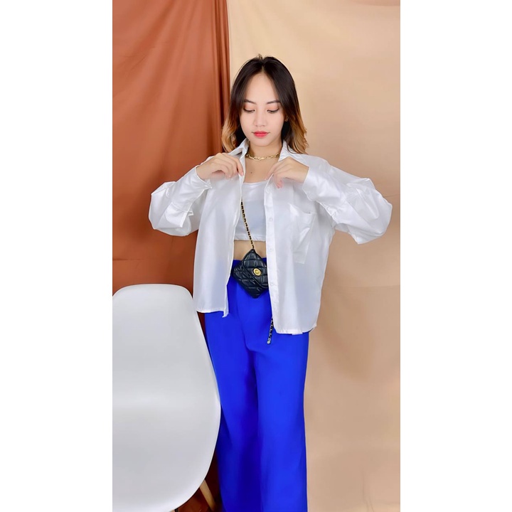 Tq88indonesia Fashion Baju Blouse Wanita Lengan Panjang Terbaru / LYDIA TOP / Blus Polos / Outfit