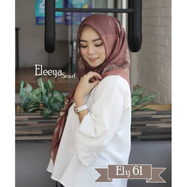 HIJAB SEGIEMPAT MOTIF ELY 01 - 77 || Eleeya Scraf