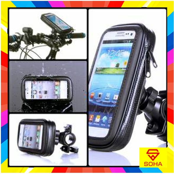 HSM-003 Bike Holder / Holder Sepeda / Motor di Stang Untuk Handphone 4 Inch - Iphone