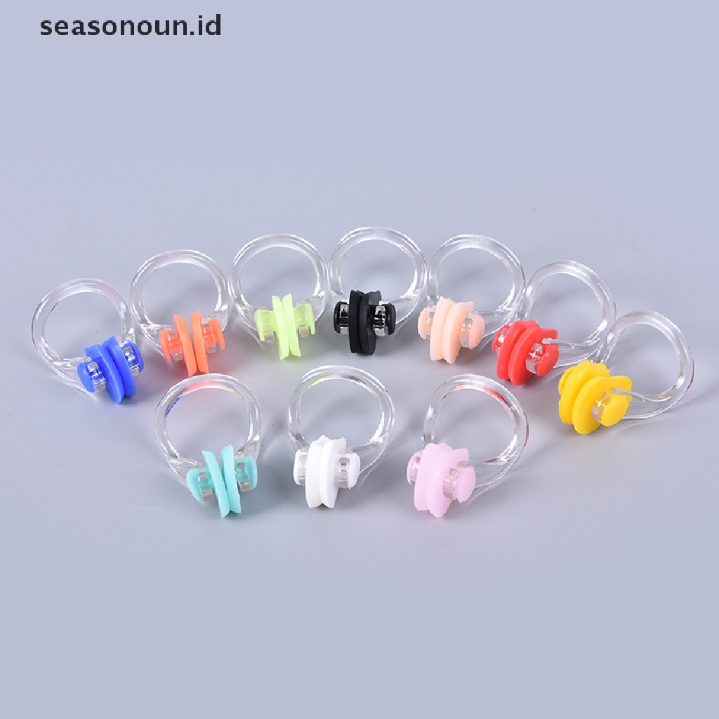 (seasonoun) 10pcs Klip Hidung Bahan Silikon Lembut Nyaman Untuk Berenang / Diving / Surfing