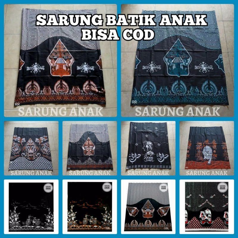 (LENGKAP MURAH) SARUNG BATIK ANAK TERMURAH TERLENGKAP  MOTIF LENGKAP (Bahan Katun)