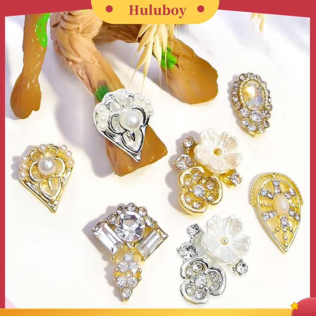 Huluboy Huluboy♡ 10pcs / Kantong Berlian Imitasi Bahan Alloy Untuk Dekorasi Nail Art