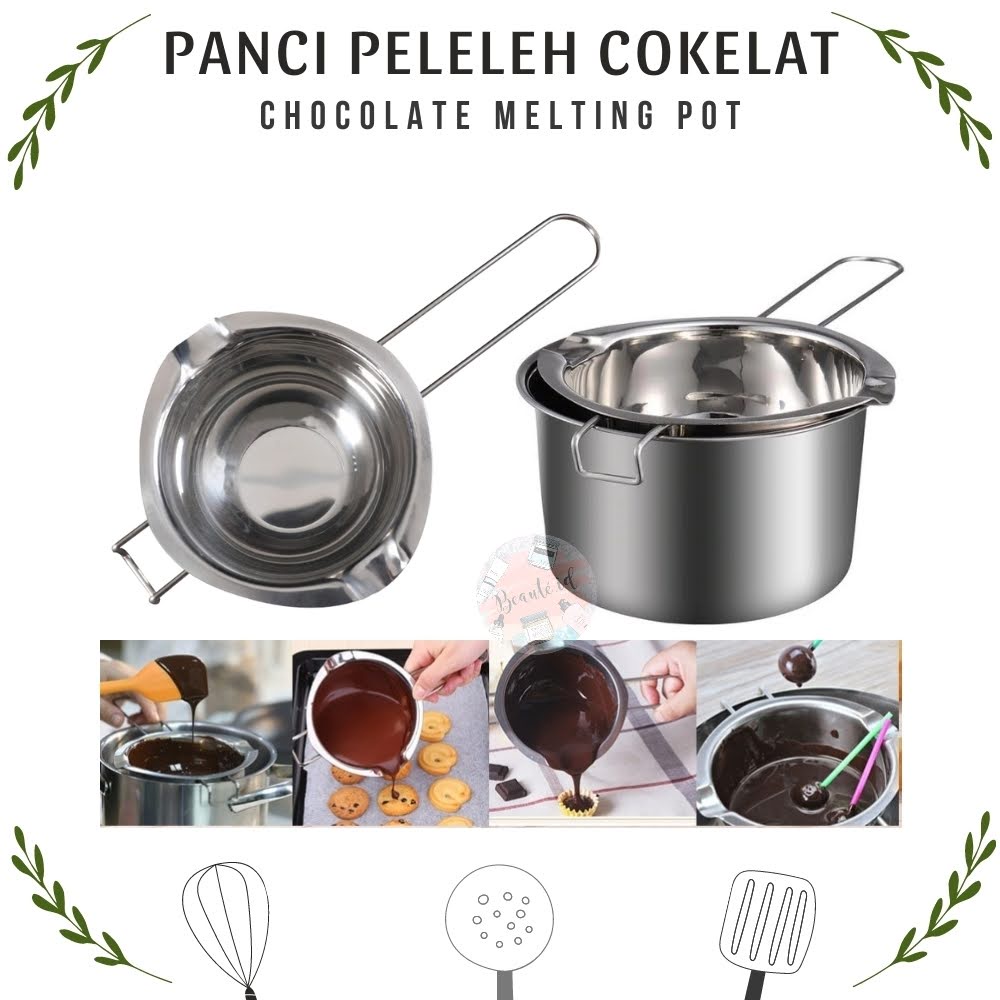 Wadah Panci Mangkok Peleleh Coklat Mangkuk Margarin Butter Keju Bahan Stainless Steel Chocolate Melting Pot Pan