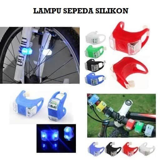 Lampu LED Belakang Sepeda Bahan Silikon Lampu depan / belakang sepeda LED 3 mode bahan silicon 1PCS motor