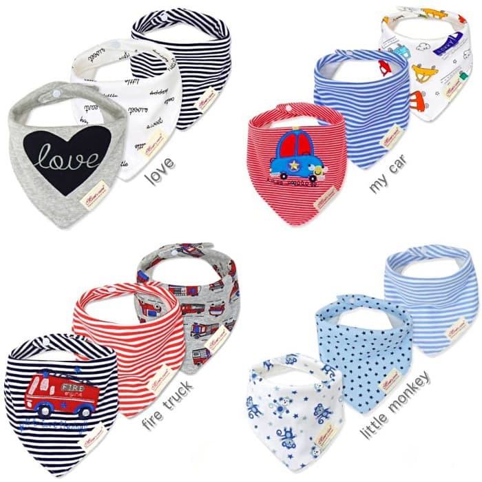 PROMO BAJU ANAK MOMS CARE 3-Piece Baby Bibs - Slabber Segitiga - Celemek Bayi