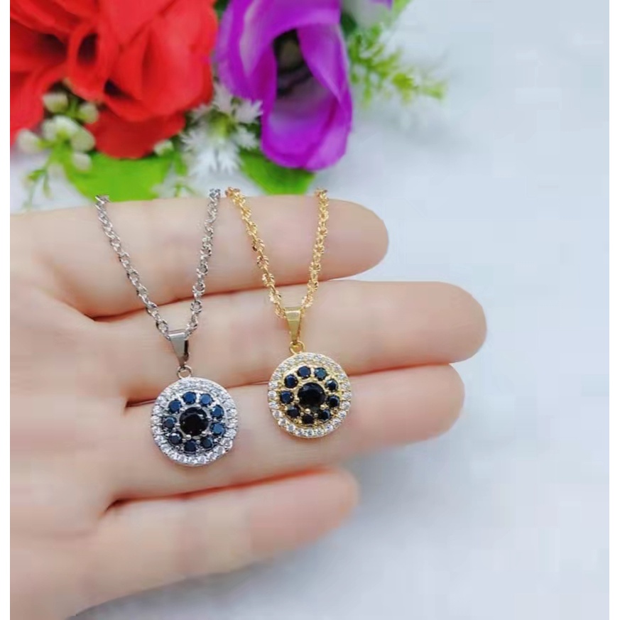 Kalung Xuping Permata Hitam Lapis Emas Perhiasan Fashion B12-14