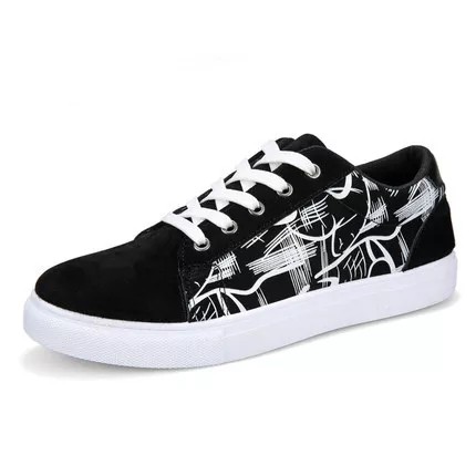 Sepatu Sneakers Old Skool Black White Vns Fetino Motif Putih VansSK Delapan Low-3