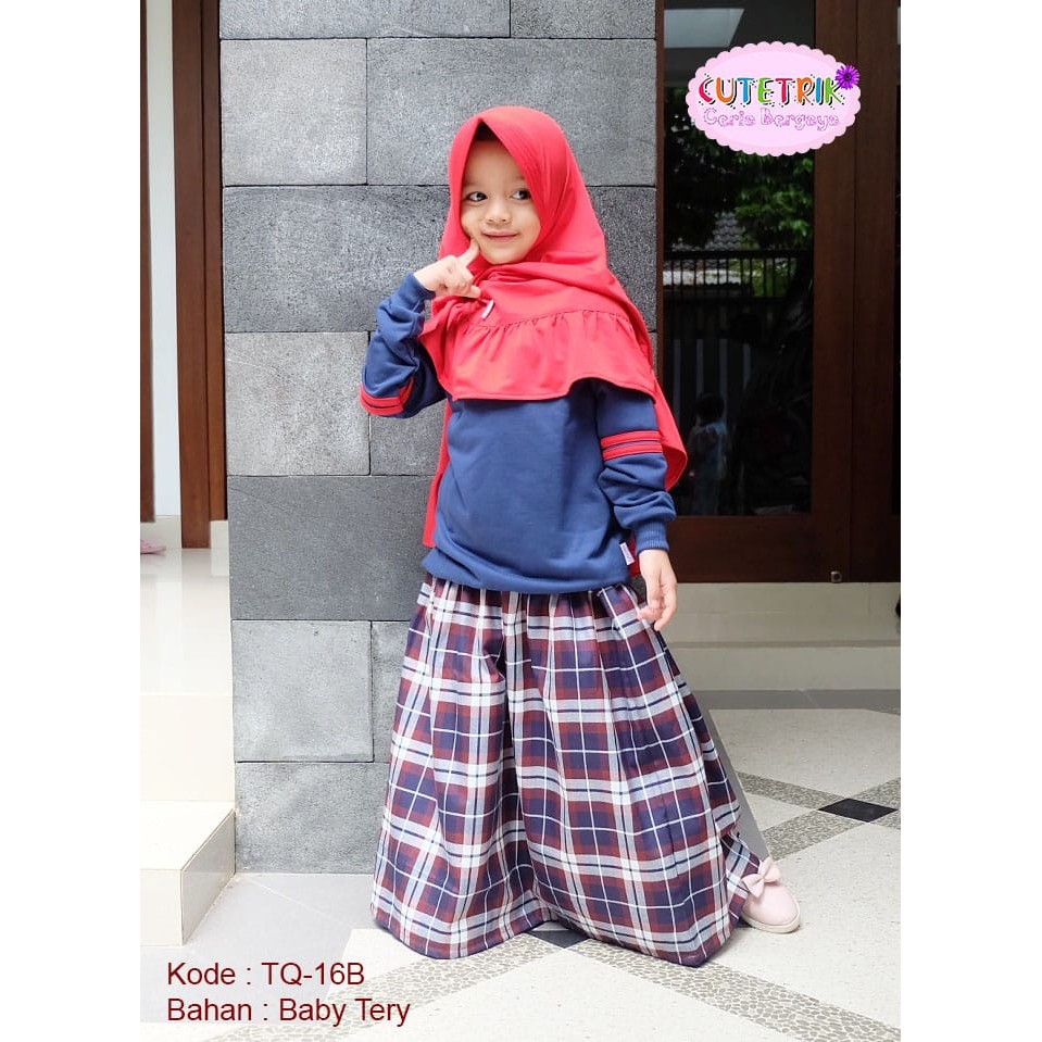 Stelan rok couple cutetrik |baju muslim couple cutetrik 3tahun -dewasa