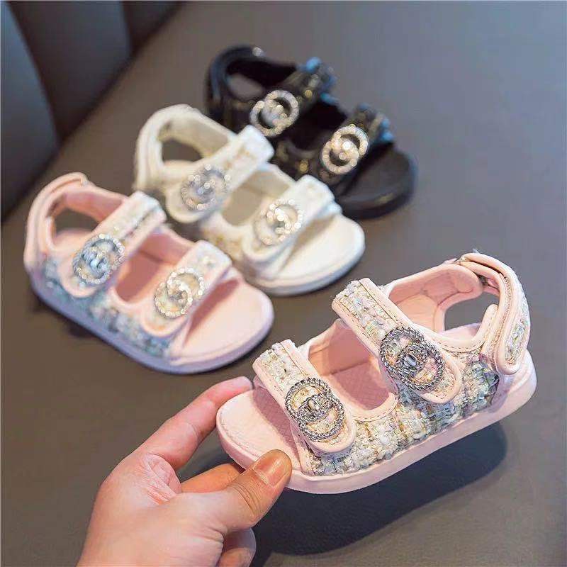 Sandal anak perempuan super import quality new bagus motif C H A N E L