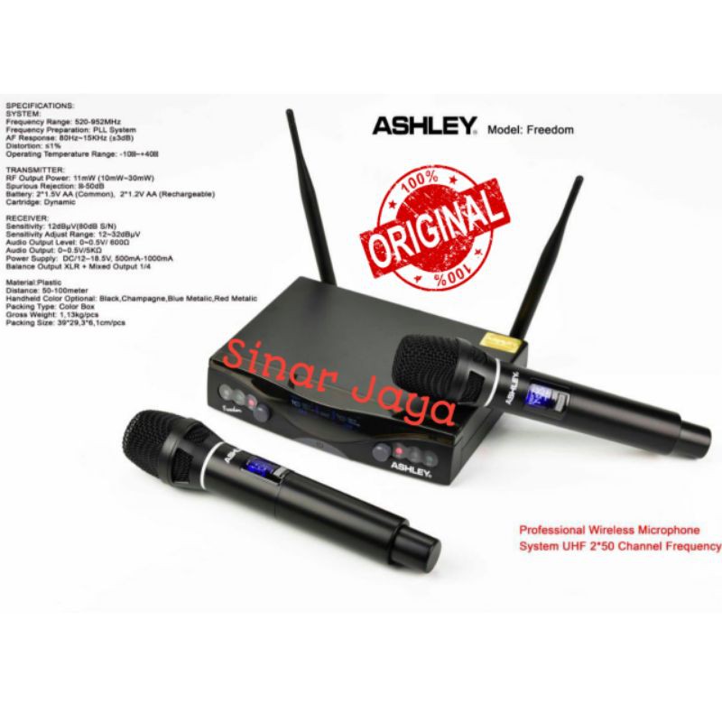 Mic wireless Ashley freedom Garansi Resmi