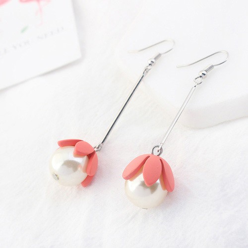 LRC Anting Gantung Flower Shape Decorated Earrings