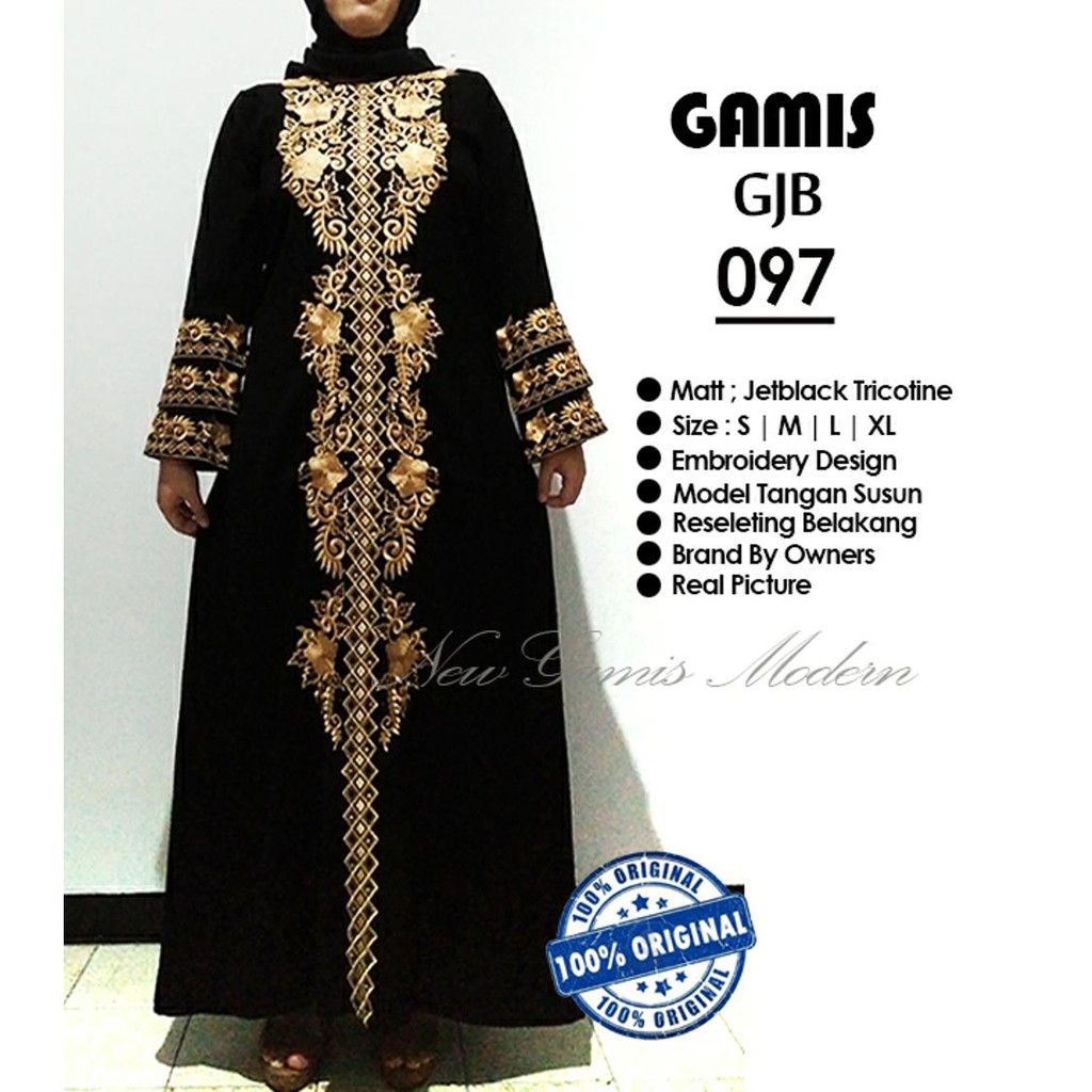 Promo Gamis bordir terbaru  gamis hitam  gamis pesta  gamis syar i  gjb 062 Limited