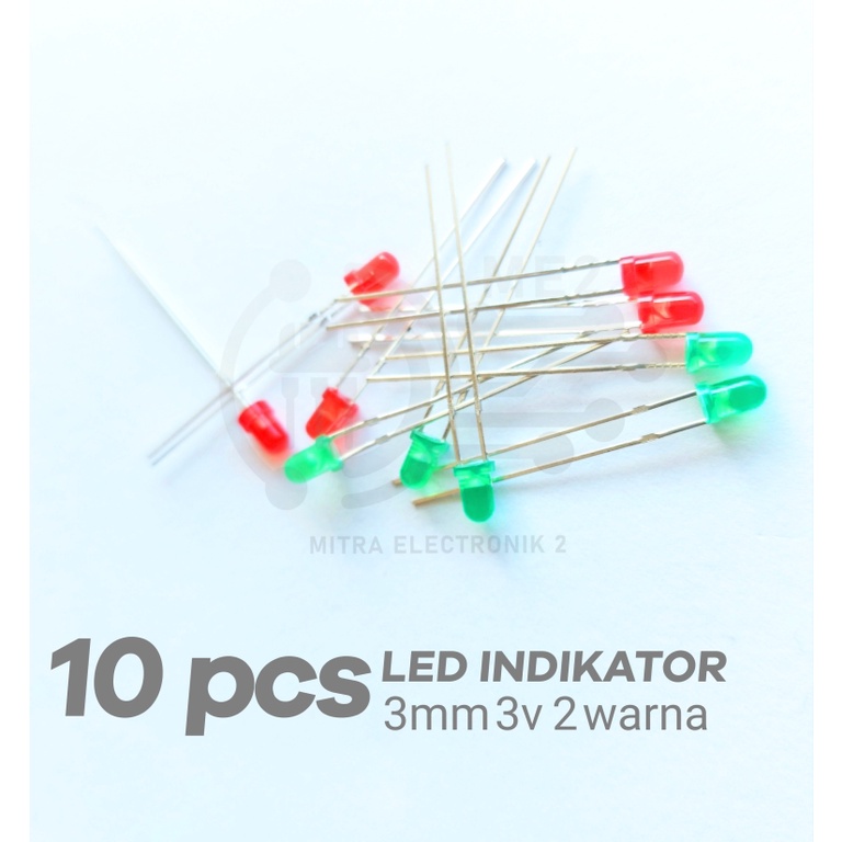 10pcs LED INDIKATOR 3mm 3v WARNA DASAR