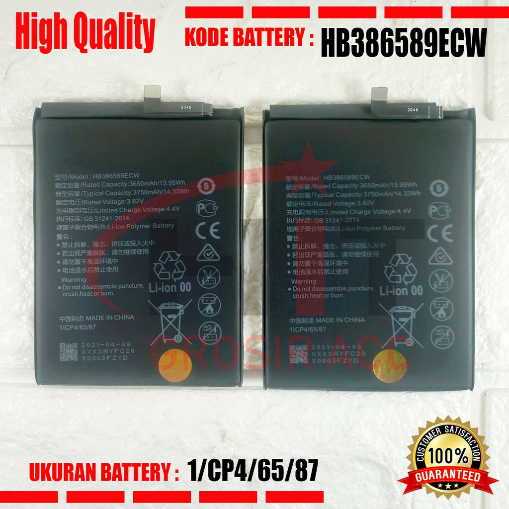 Baterai Battery HB386589ECW For Honor 8X / 8 View / P10+ P10